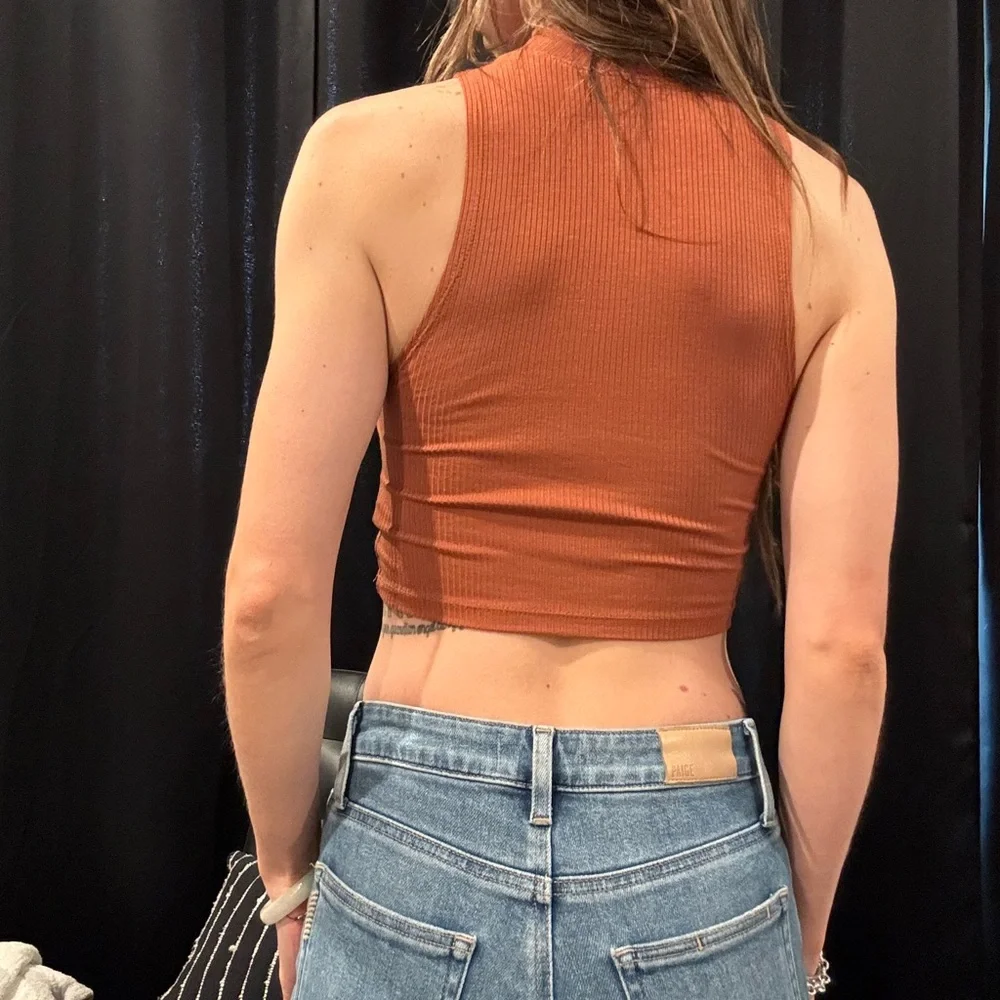 BP Ribbed Crop Top - Rust - Picture 2 of 3
